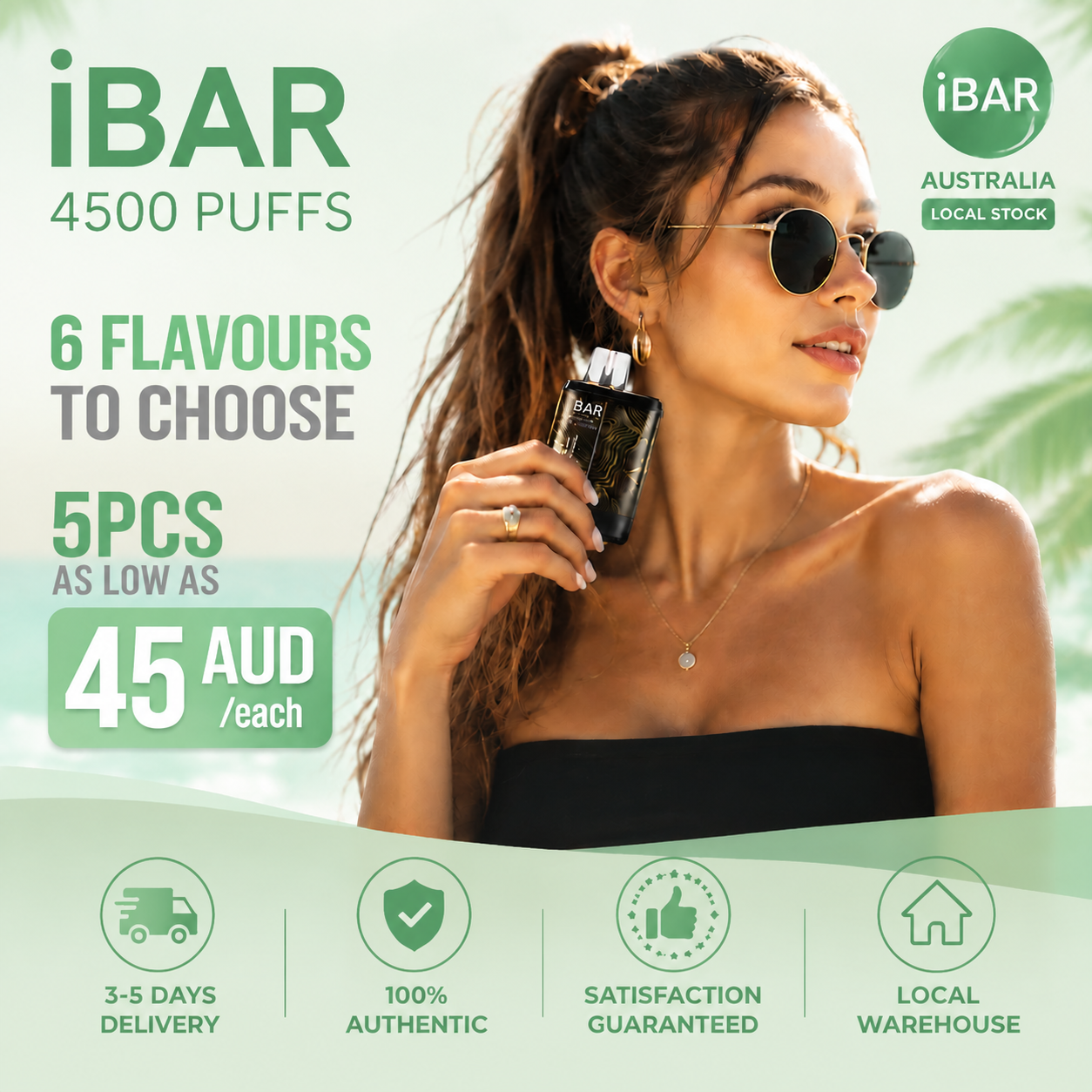 IBAR 4500 Puffs|5 pcs as low as 45 AUD each